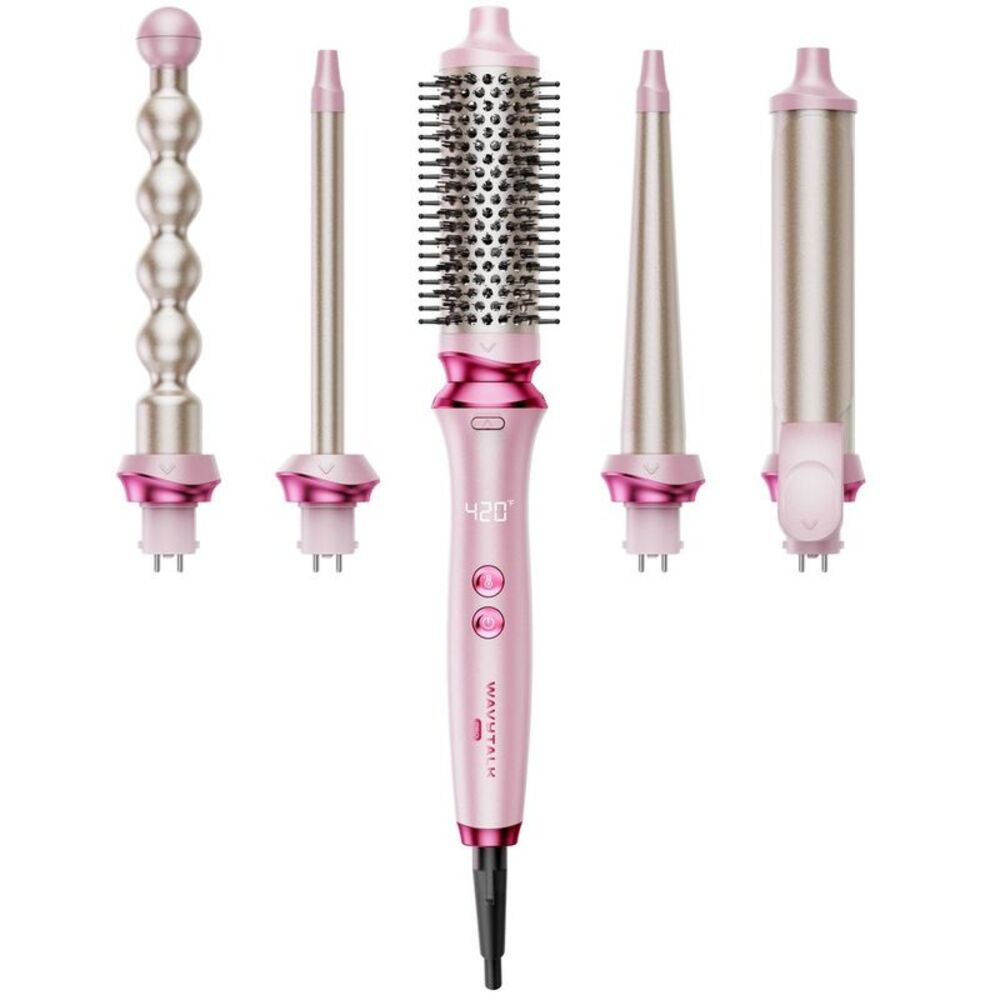 Wavytalk -  Heatwave Pro 5-in-1 Curling Wand Set Incl Pink